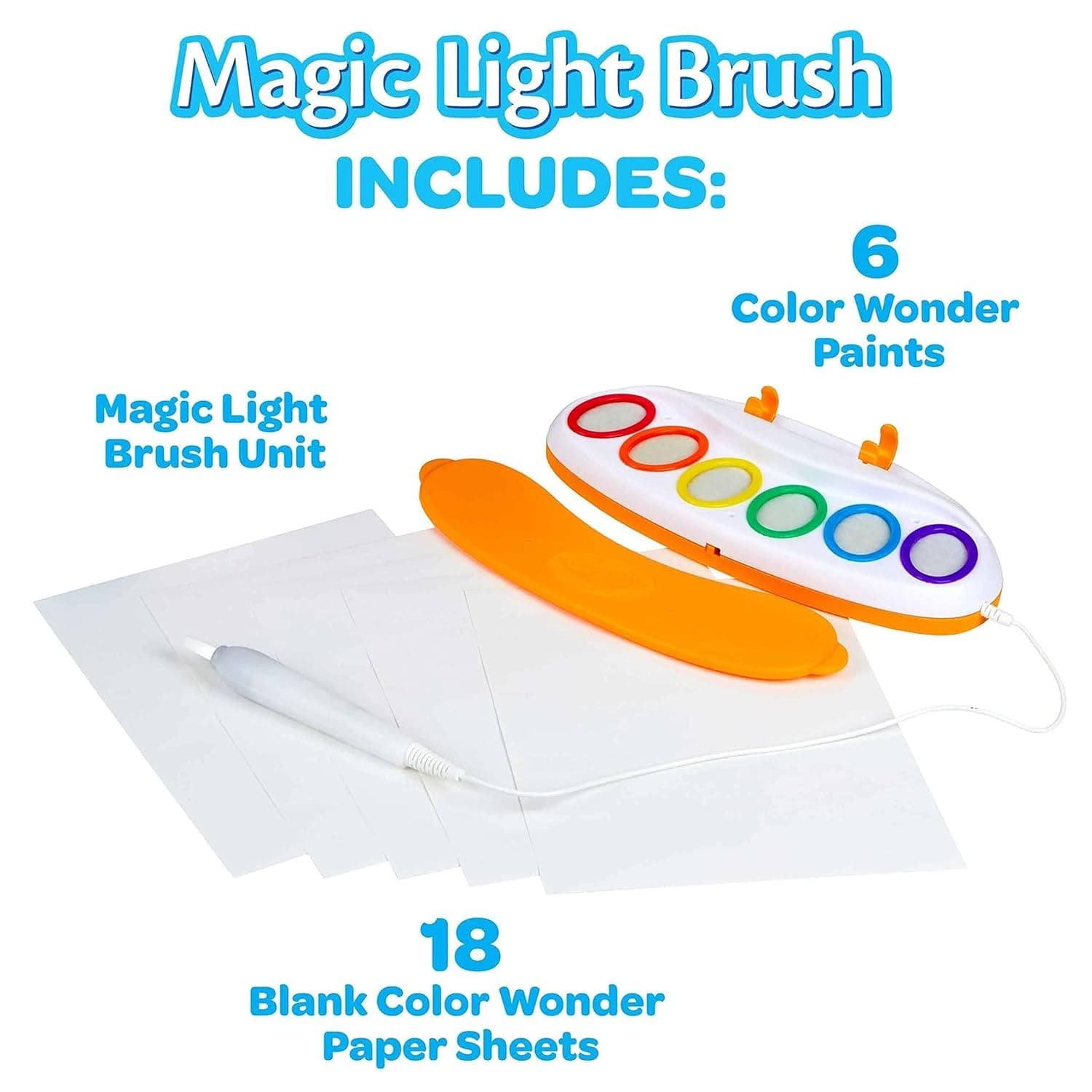 Crayola Color Wonder Magic Light Brush – Mess Free Painting Set for Kids Ages 3+, Light-Up Brush, No Mess, Multicolor Gift Set view 4
