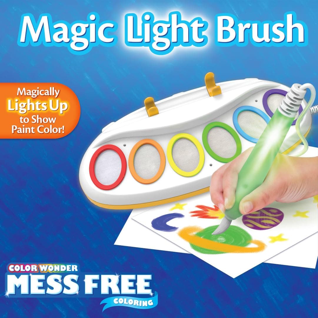 Crayola Color Wonder Magic Light Brush – Mess Free Painting Set for Kids Ages 3+, Light-Up Brush, No Mess, Multicolor Gift Set view 5