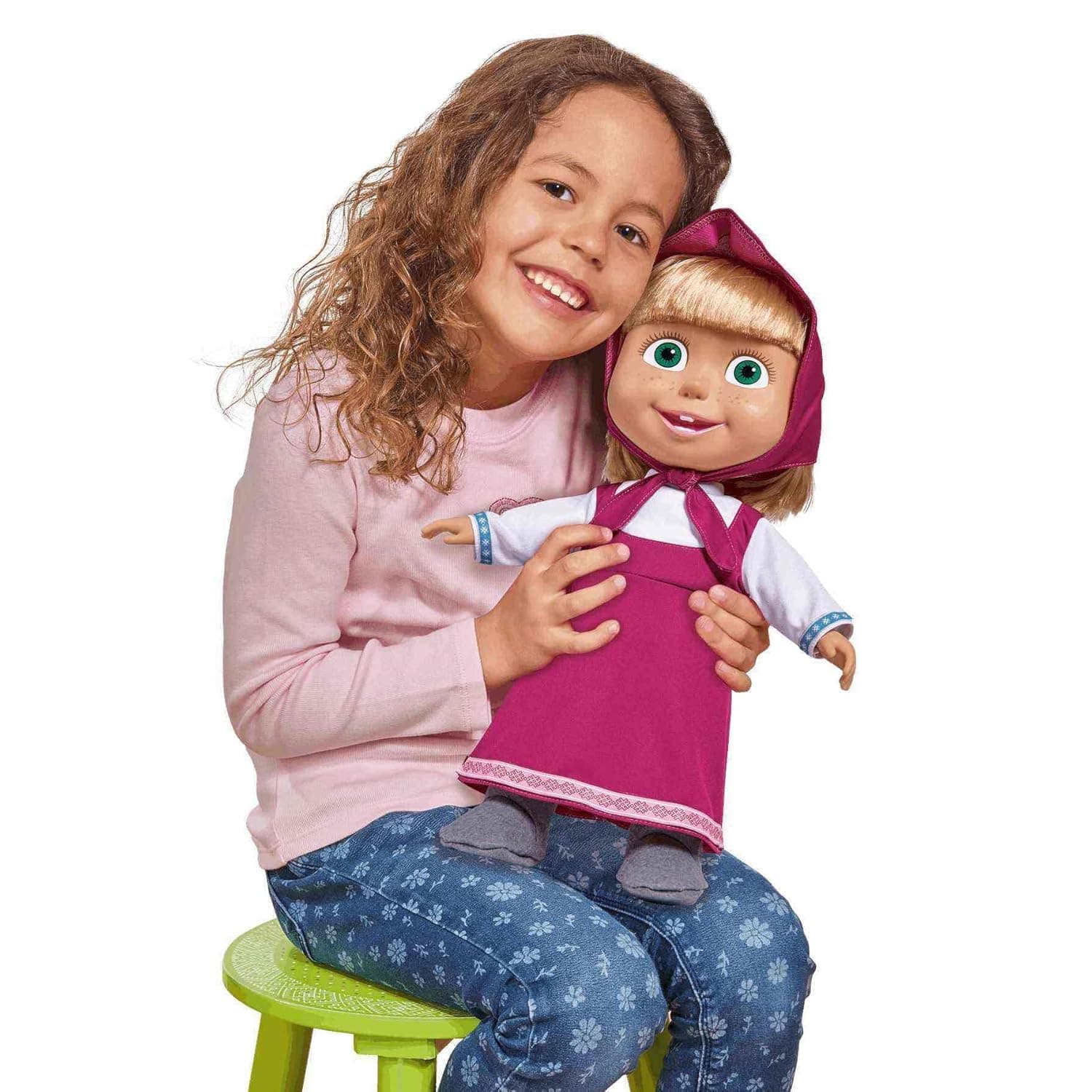 Simba 109301067 Masha and the Bear Soft Body Doll, 40 cm, in Classic Outfit, from 3 Years view 2