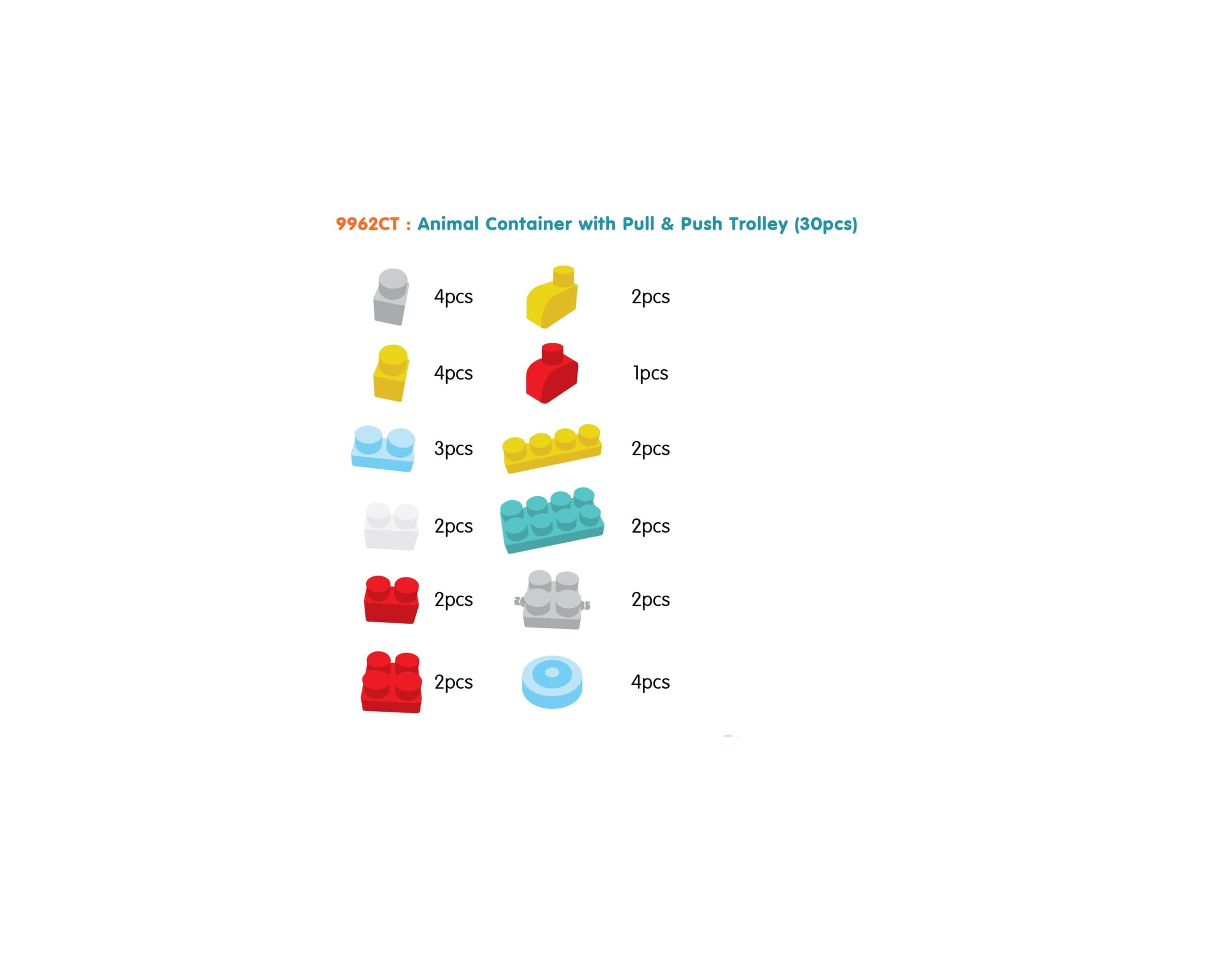 SUNTA BLOCKS TIGER  CONTAINER TROLLEY (30PCS)