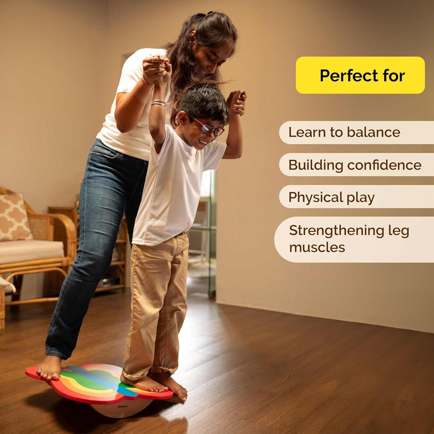 Shumee Butterfly Balance Board with Multicolour Child Safe Paint view 3