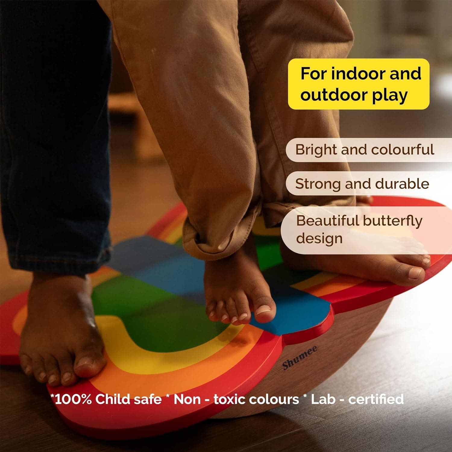 Shumee Butterfly Balance Board with Multicolour Child Safe Paint view 5