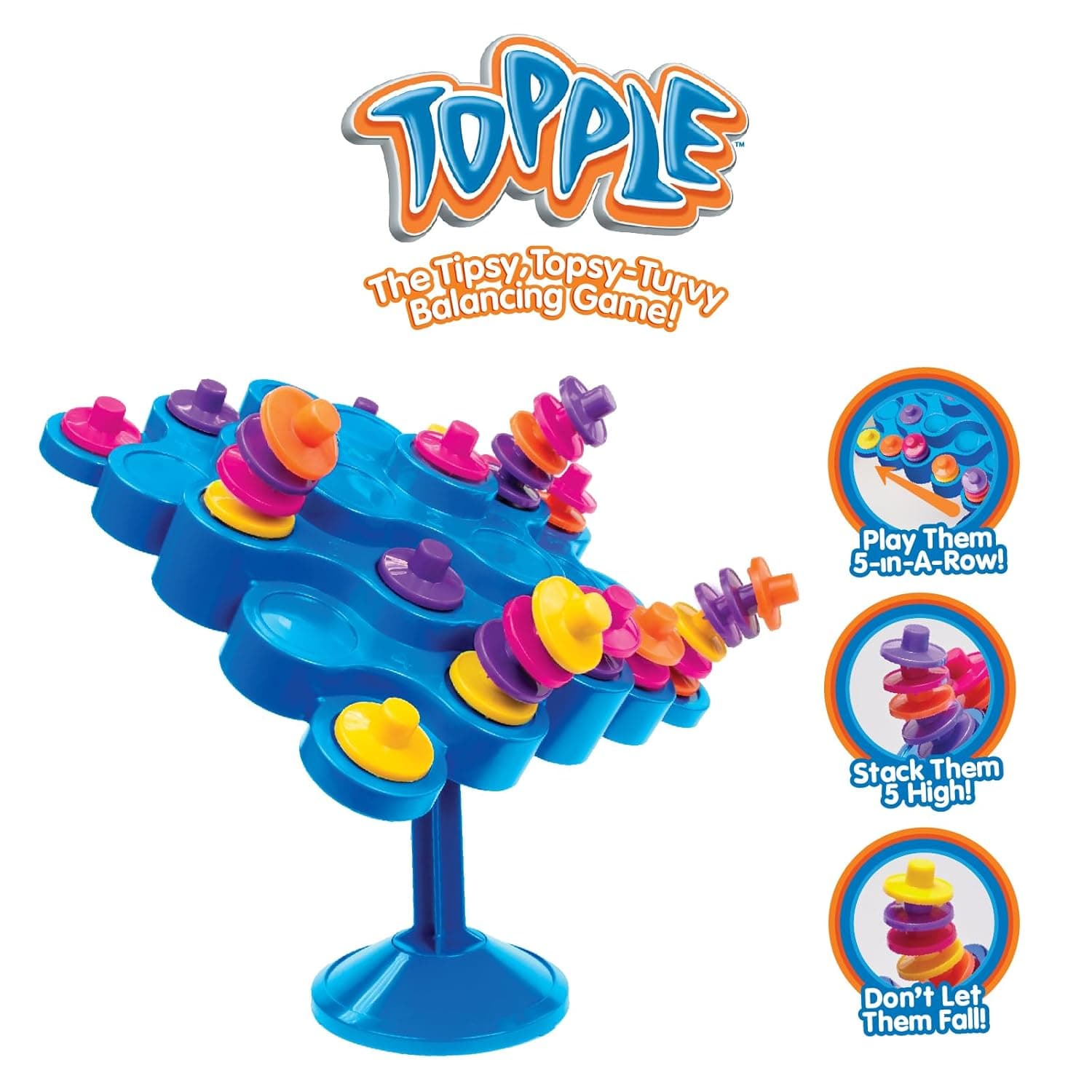 Funskool Games Topple, Strategy balancing and skill game, Stack 5 in a row, For Kids & Family, 2 - 4 players, Ages 6 and above view 2