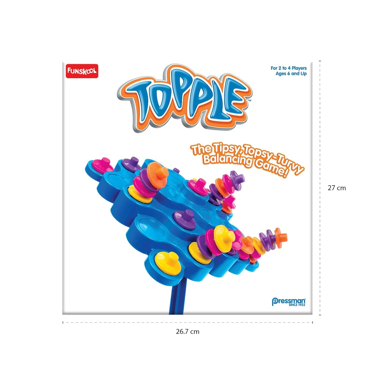 Funskool Games Topple, Strategy balancing and skill game, Stack 5 in a row, For Kids & Family, 2 - 4 players, Ages 6 and above view 4