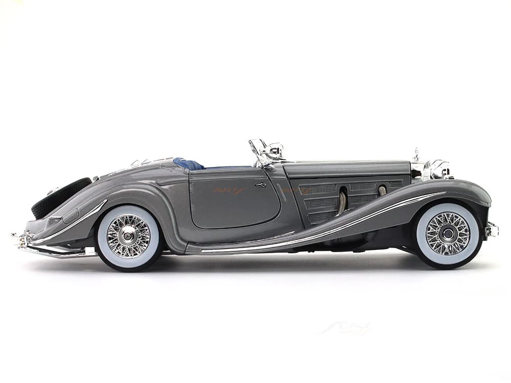 1936 Mercedes-Benz 500K Type Specialroadster grey 1:18 Maisto diecast scale model view 4