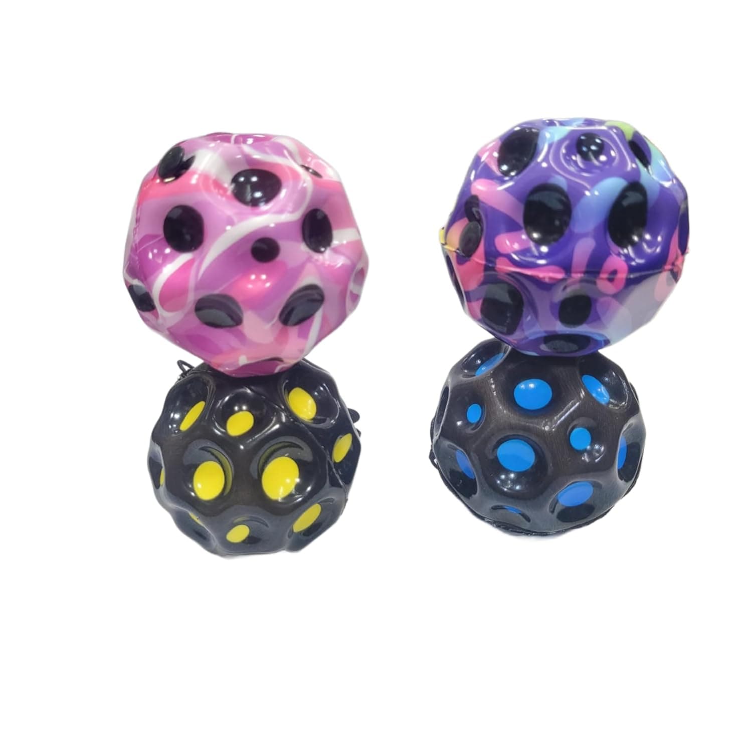 Moon Ball  Super High Bounce & Pop Sounds  Easy Grip Rebound Ball with Wrist Band  Random Color Pack of 1 view 2
