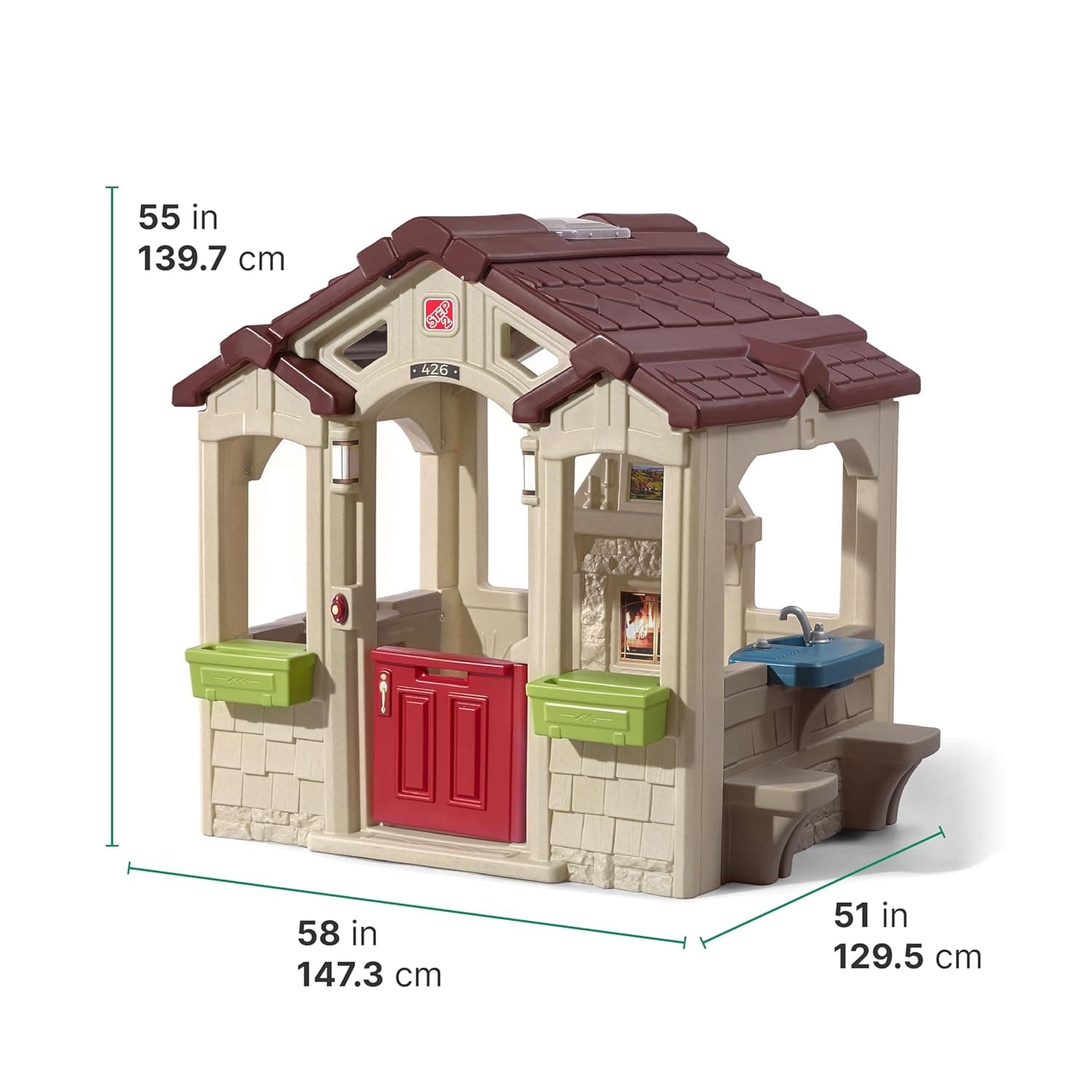 Step2 Charming Cottage  Playhouse – Indoor/Outdoor Interactive Playset for Toddlers Ages 2+ view 6