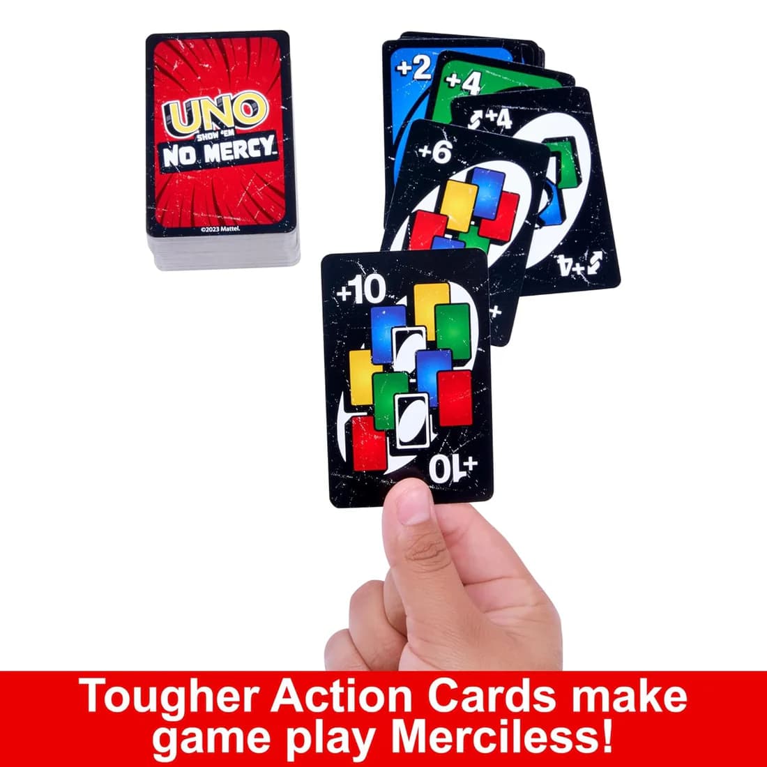 Mattel Games  UNO Show 'em No Mercy Card Game for Kids, Adults & Family Parties and Travel with Extra Cards, Special Rules and Tougher Penalties. view 4