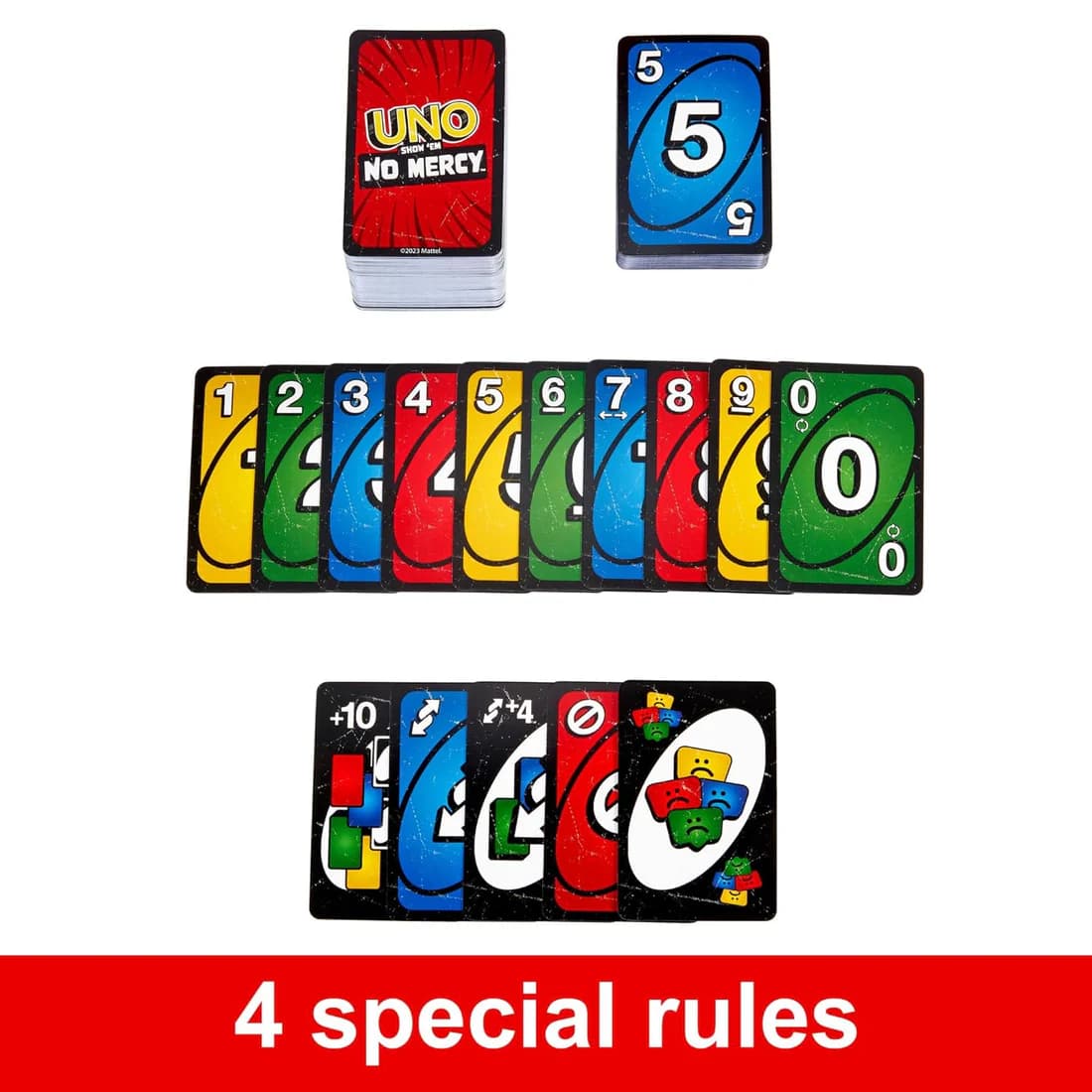 Mattel Games  UNO Show 'em No Mercy Card Game for Kids, Adults & Family Parties and Travel with Extra Cards, Special Rules and Tougher Penalties. view 6