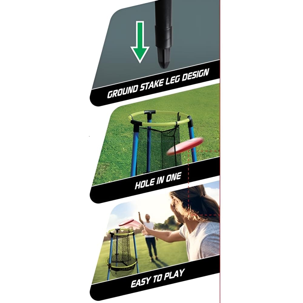Innov8 Indoor and Outdoor Sports Equipment, New (Playwell Innov8 Frisbee Golf Set, 54 x 54 x 90 cm Goal Basket with 3 Coloured Discs, Outdoor Game for Ages 5+) view 3