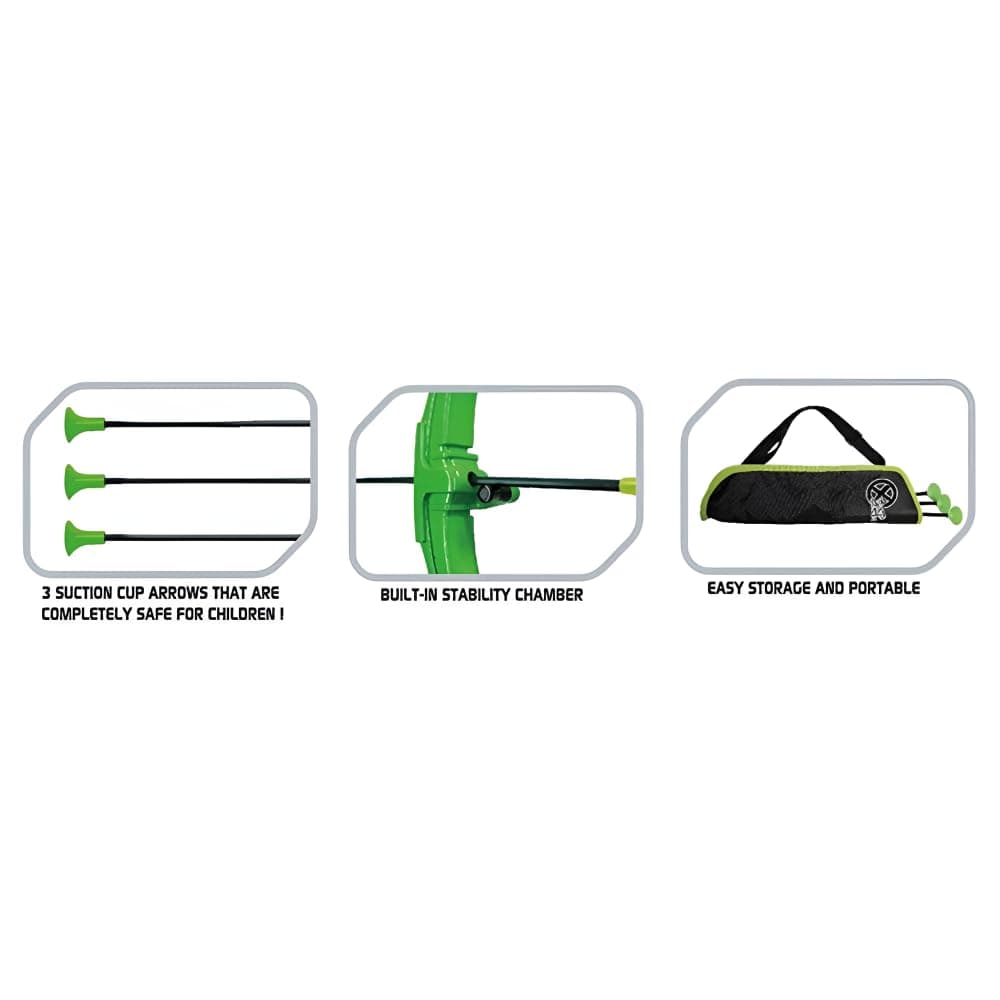 Playwell Innov8 Kids Archery Set with Target Stand, Adjustable Bow, 3 Arrows and Carry Bag, Green and Orange view 3
