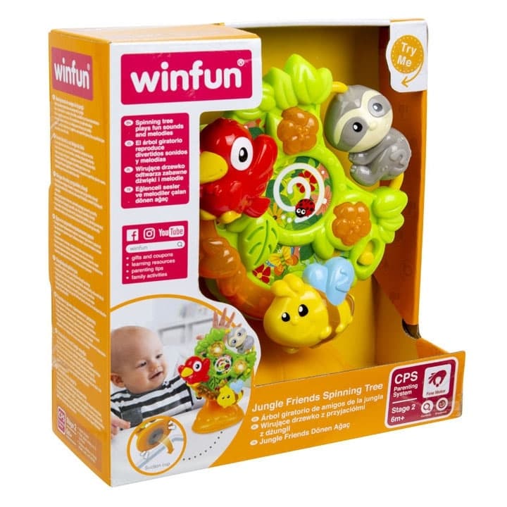 Winfun Jungle Friends Spinning Tree  Interactive Musical Toy for Babies Aged 6 Months and Up view 3