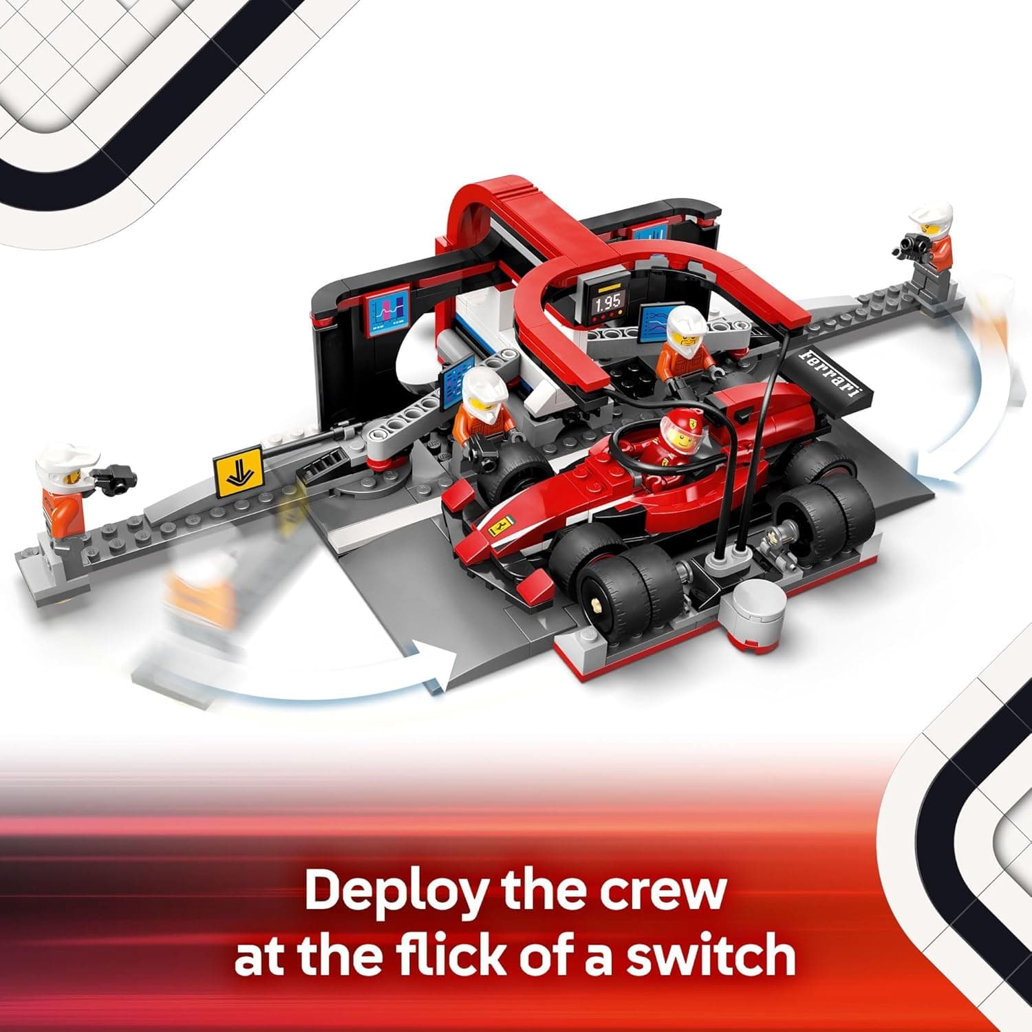 LEGO City F1 Pit Stop & Pit Crew with Ferrari Car Toy - Model Race Car Toy Building Playset for Kids, Boys and Girls, Ages 6+ - F1 Collectible for Fans - Gift Idea for Birthdays - 60443 view 2