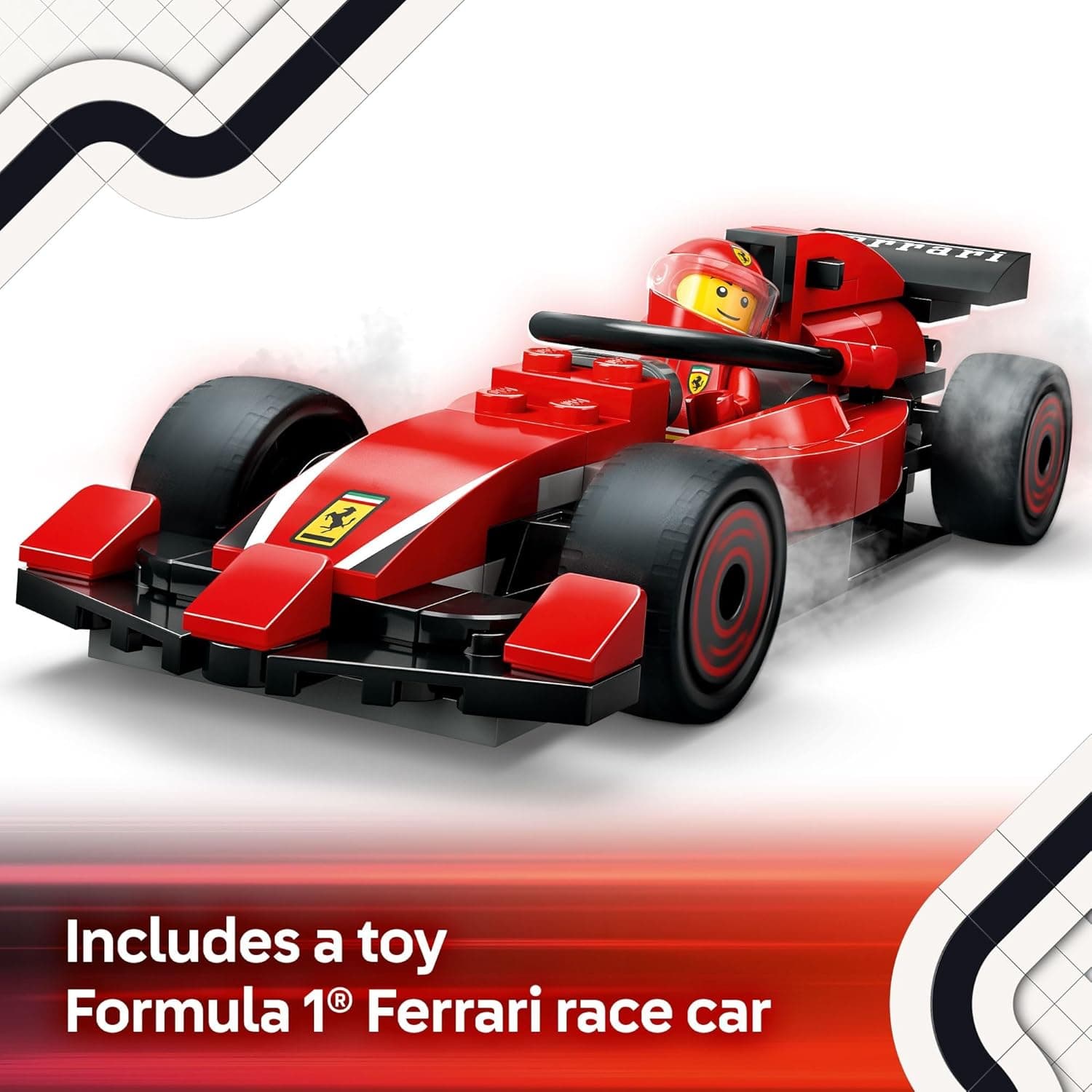 LEGO City F1 Pit Stop & Pit Crew with Ferrari Car Toy - Model Race Car Toy Building Playset for Kids, Boys and Girls, Ages 6+ - F1 Collectible for Fans - Gift Idea for Birthdays - 60443 view 4