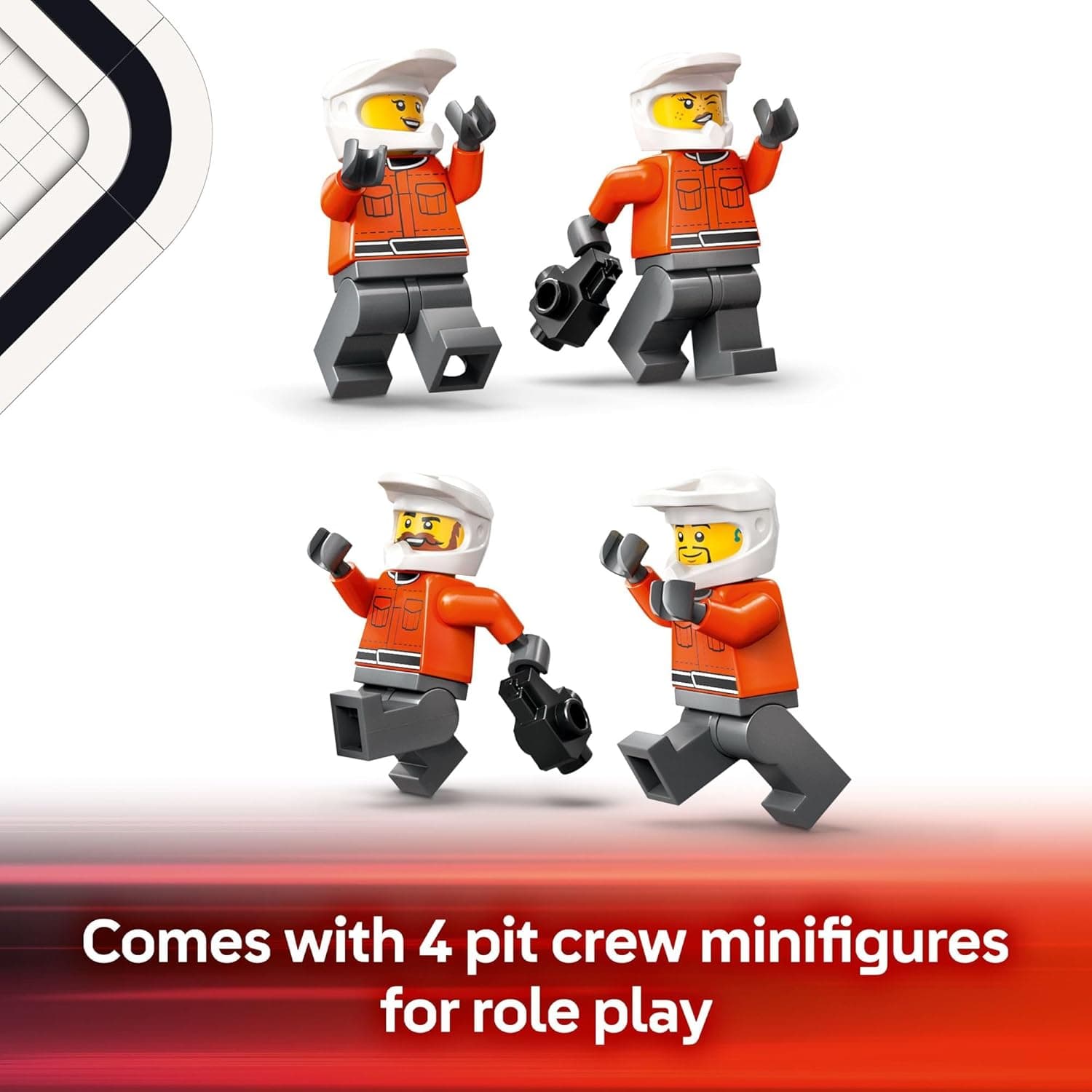 LEGO City F1 Pit Stop & Pit Crew with Ferrari Car Toy - Model Race Car Toy Building Playset for Kids, Boys and Girls, Ages 6+ - F1 Collectible for Fans - Gift Idea for Birthdays - 60443 view 5