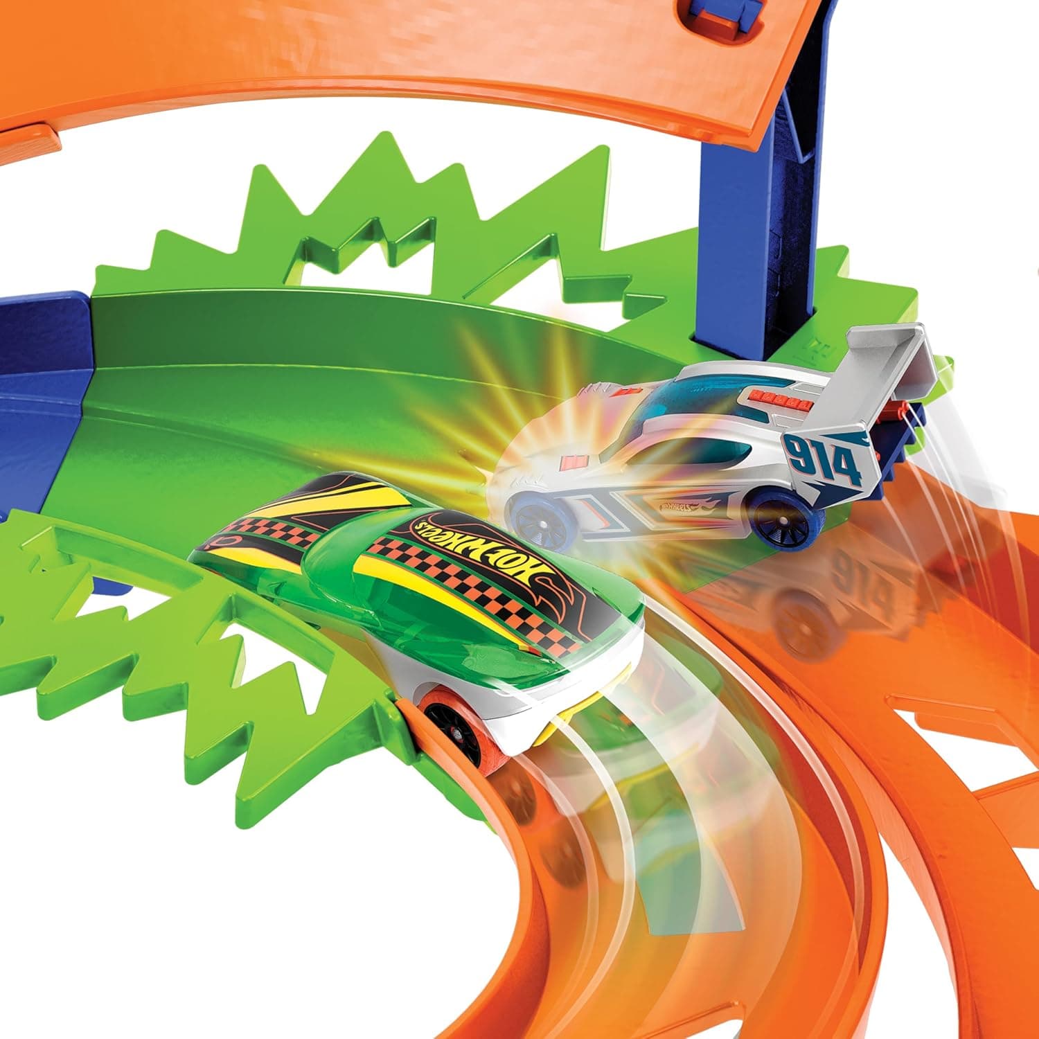 Hot Wheels Whip Around Raceway, 2 Toy Cars in 1:64 Scale, Storage view 2
