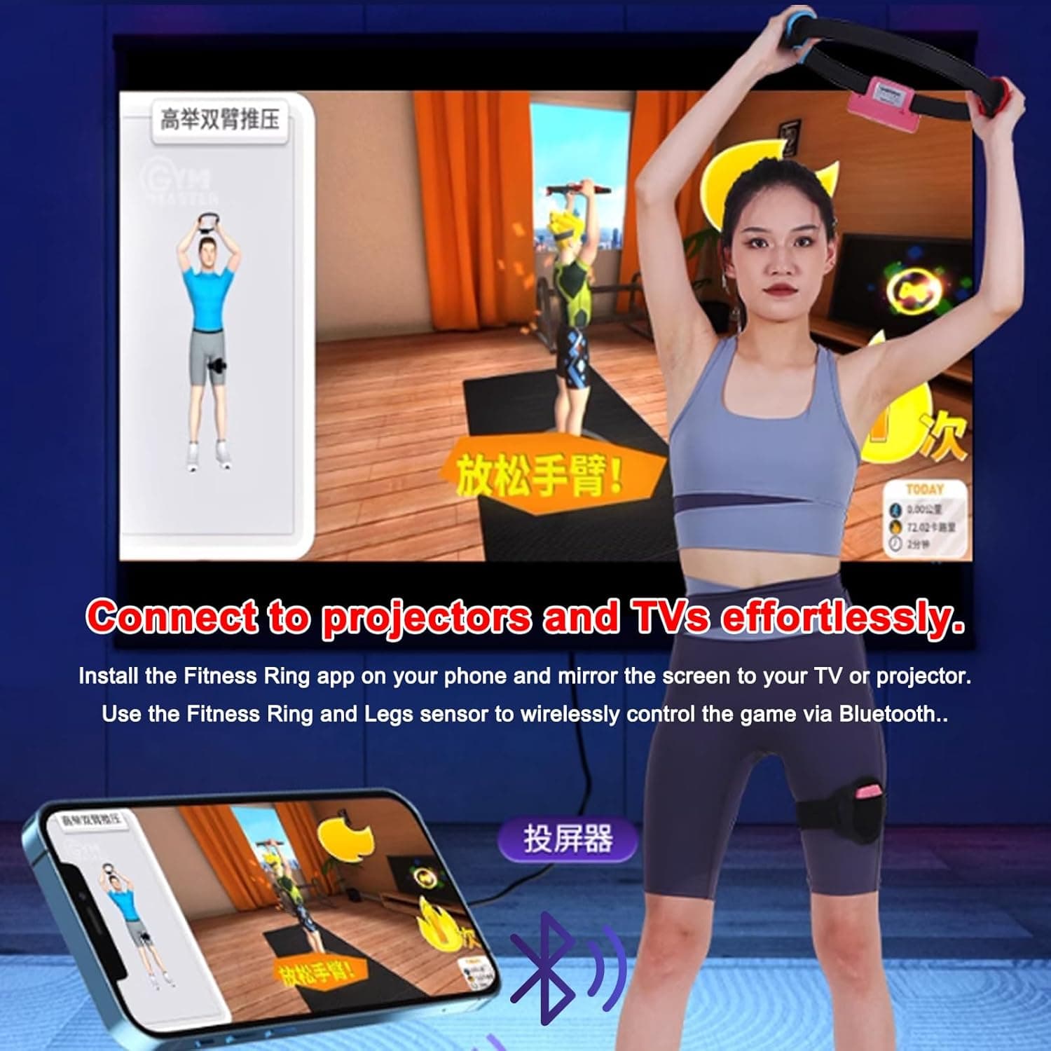 Sameo Gym Master Ring Fit Adventure - Free Entertainment and Fitness Video Games, with Leg Strap Accessories for Android & iOS Mobile Phones view 6