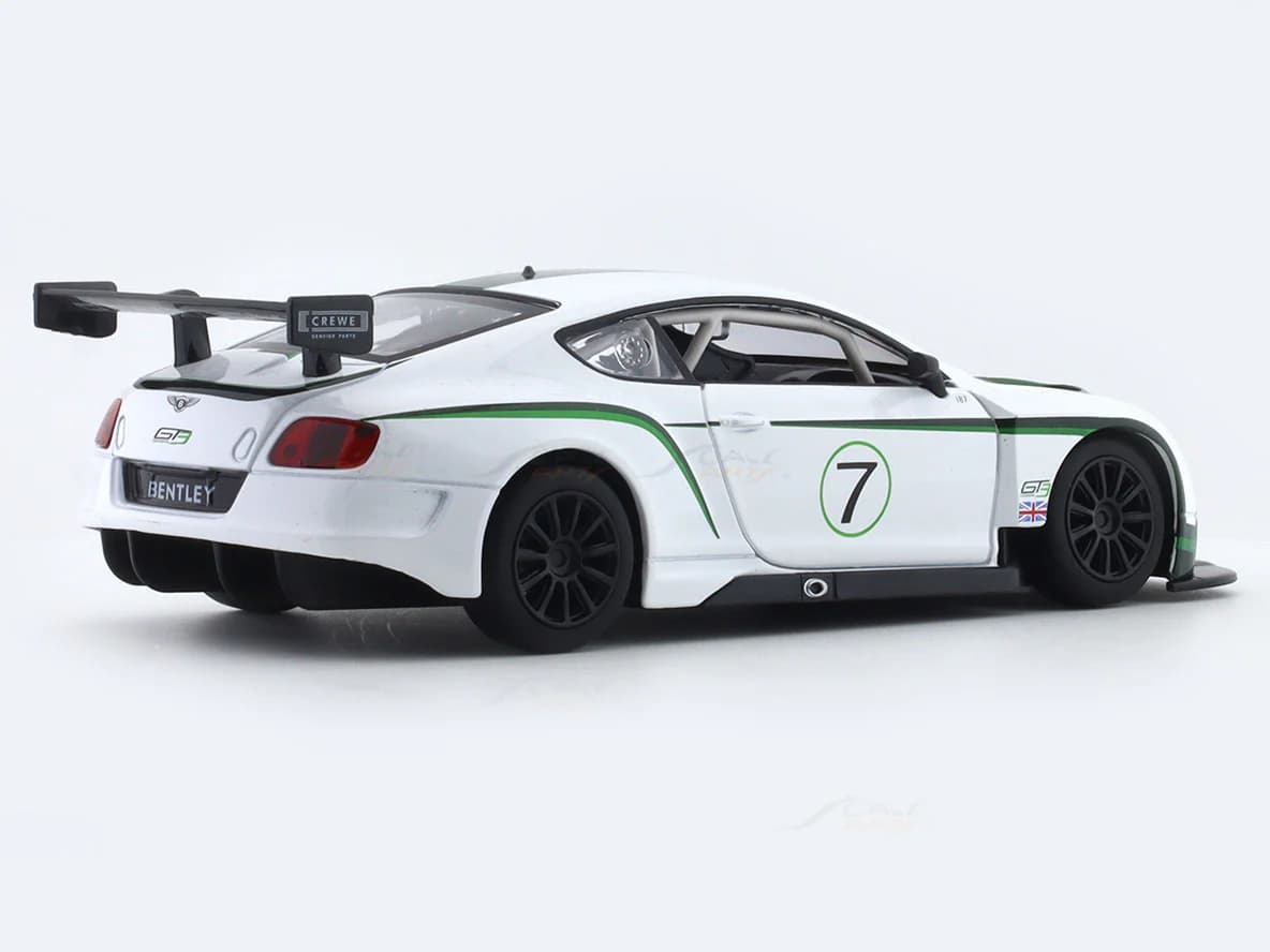 Bentley Continental GT3 white 1:24 MSZ licensed diecast Scale Model car collectible view 2