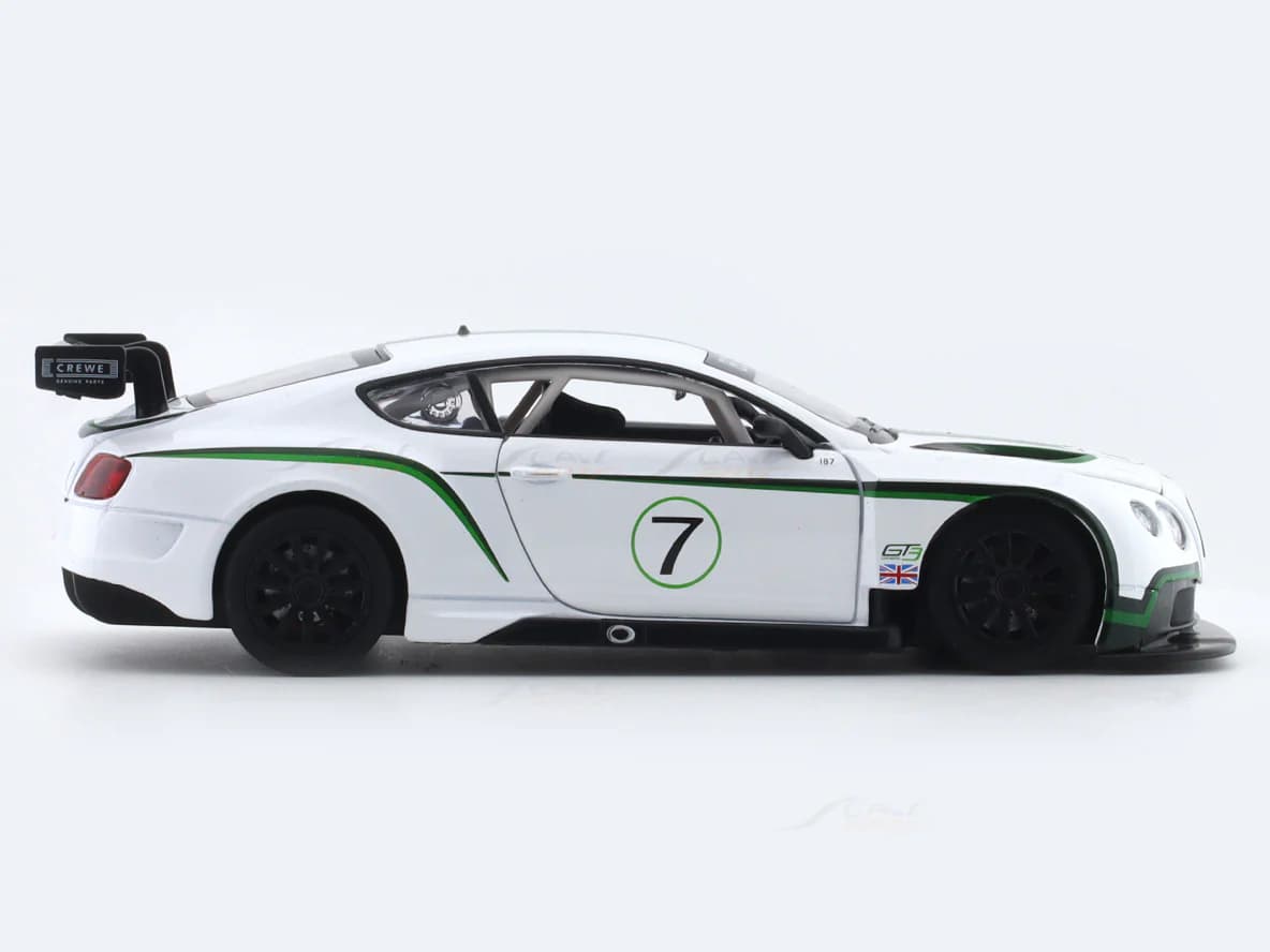 Bentley Continental GT3 white 1:24 MSZ licensed diecast Scale Model car collectible view 3