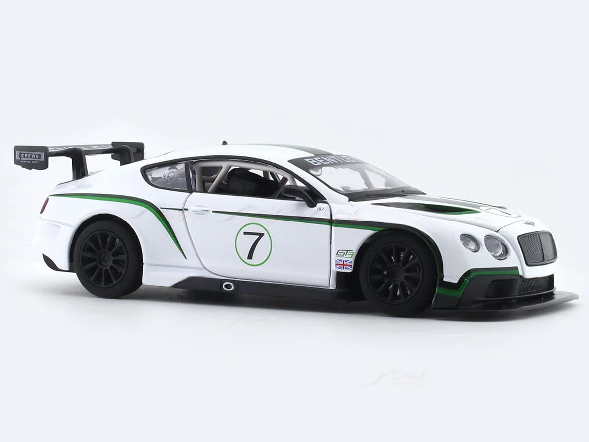 Bentley Continental GT3 white 1:24 MSZ licensed diecast Scale Model car collectible view 4