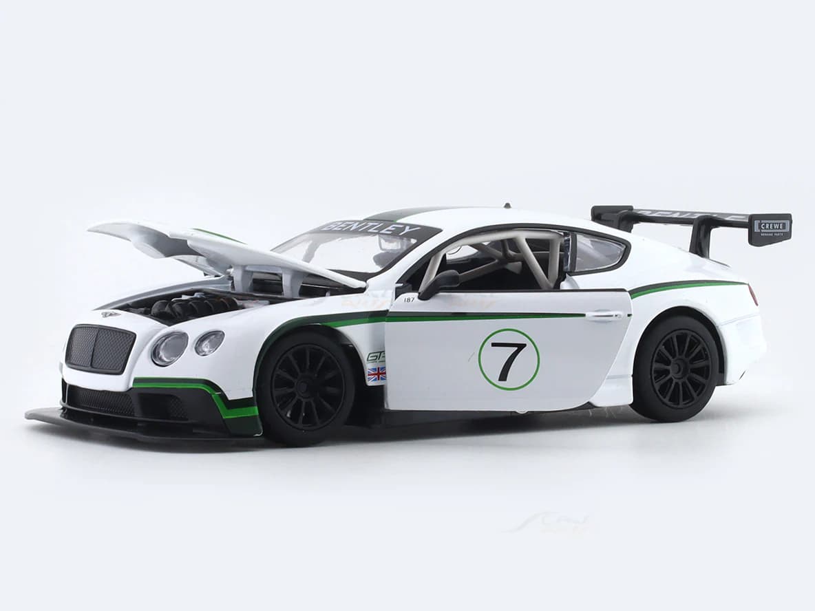 Bentley Continental GT3 white 1:24 MSZ licensed diecast Scale Model car collectible view 5
