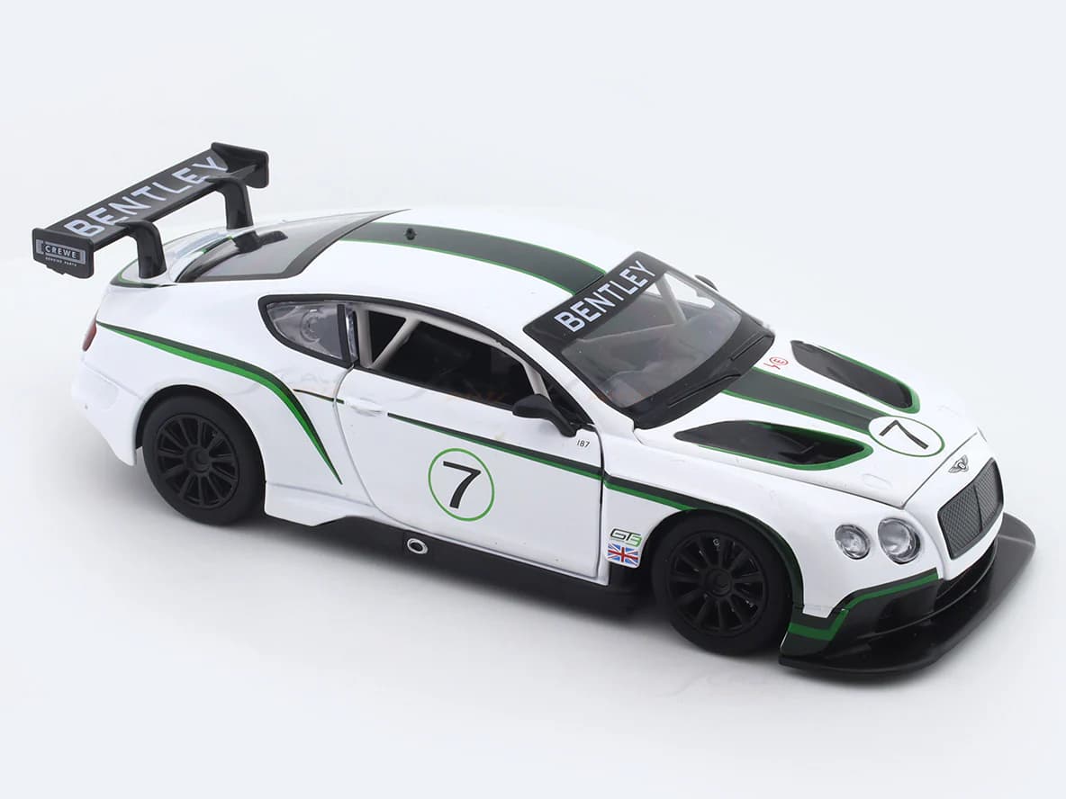 Bentley Continental GT3 white 1:24 MSZ licensed diecast Scale Model car collectible view 11