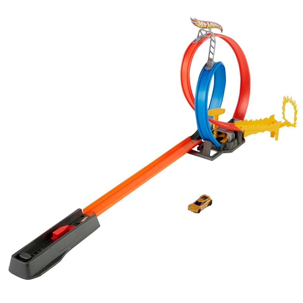 Hot Wheels GND92 Energy Track Set with Double Looping and 1 Hot Wheels Vehicle, Car Racing Track, Great Gift for Children from 5 Years view 2