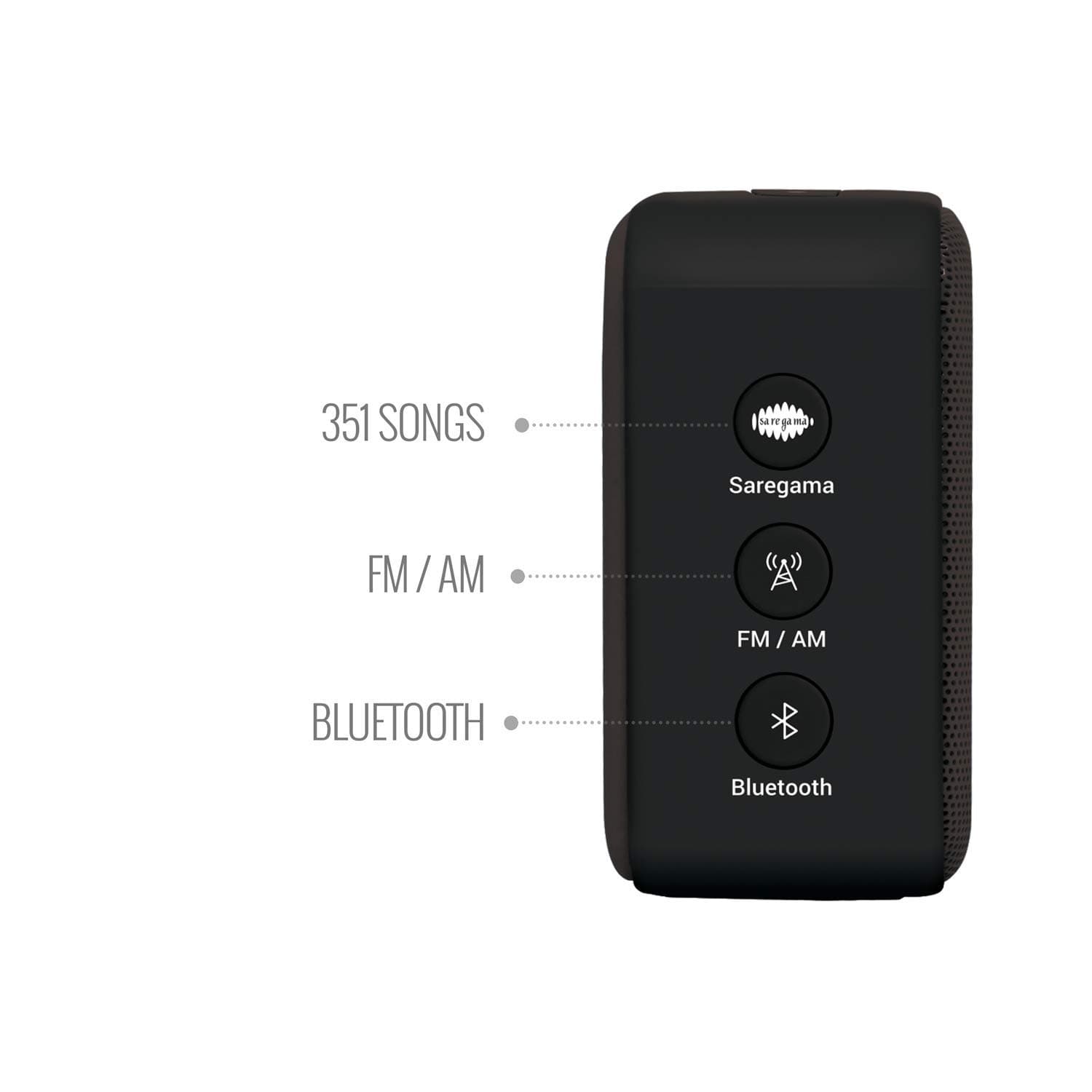 Saregama Carvaan Mini Hindi 2.0- Music Player with Bluetooth/FM/AM/AUX Moonlight Black view 2