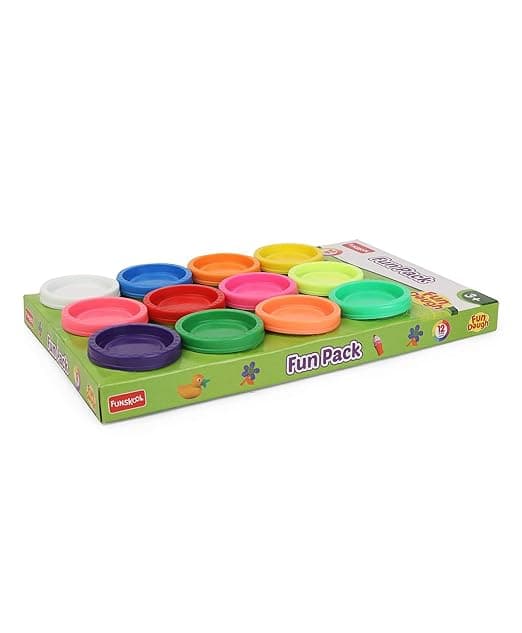 Fun Dough Funskool Fun Pack12 Tubs of Dough 50Gms Each Toys for Kids, Shaping Sculpting 3 Years and Above Multicolor view 4