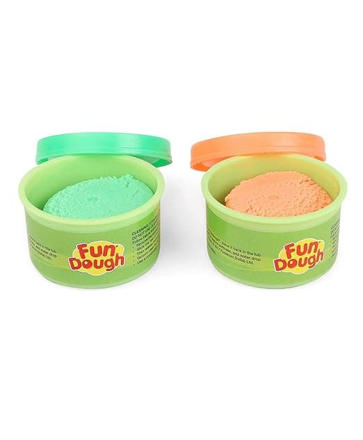 Fun Dough Funskool Fun Pack12 Tubs of Dough 50Gms Each Toys for Kids, Shaping Sculpting 3 Years and Above Multicolor