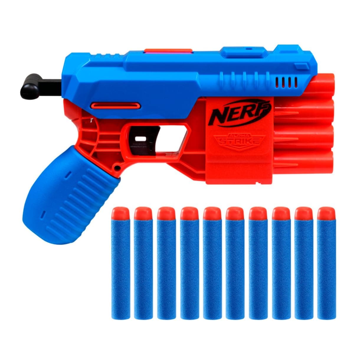Nerf Alpha Strike Fang QS-4 Toy Blaster, 4-Dart Blasting Fire 4 Darts in a Row, 10 Official Nerf Elite Darts Easy Load-Prime-Fire, Toys view 5