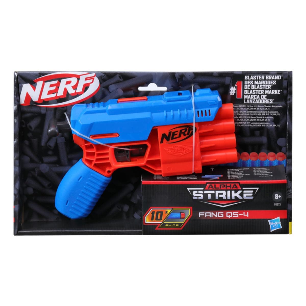 Nerf Alpha Strike Fang QS-4 Toy Blaster, 4-Dart Blasting Fire 4 Darts in a Row, 10 Official Nerf Elite Darts Easy Load-Prime-Fire, Toys view 4
