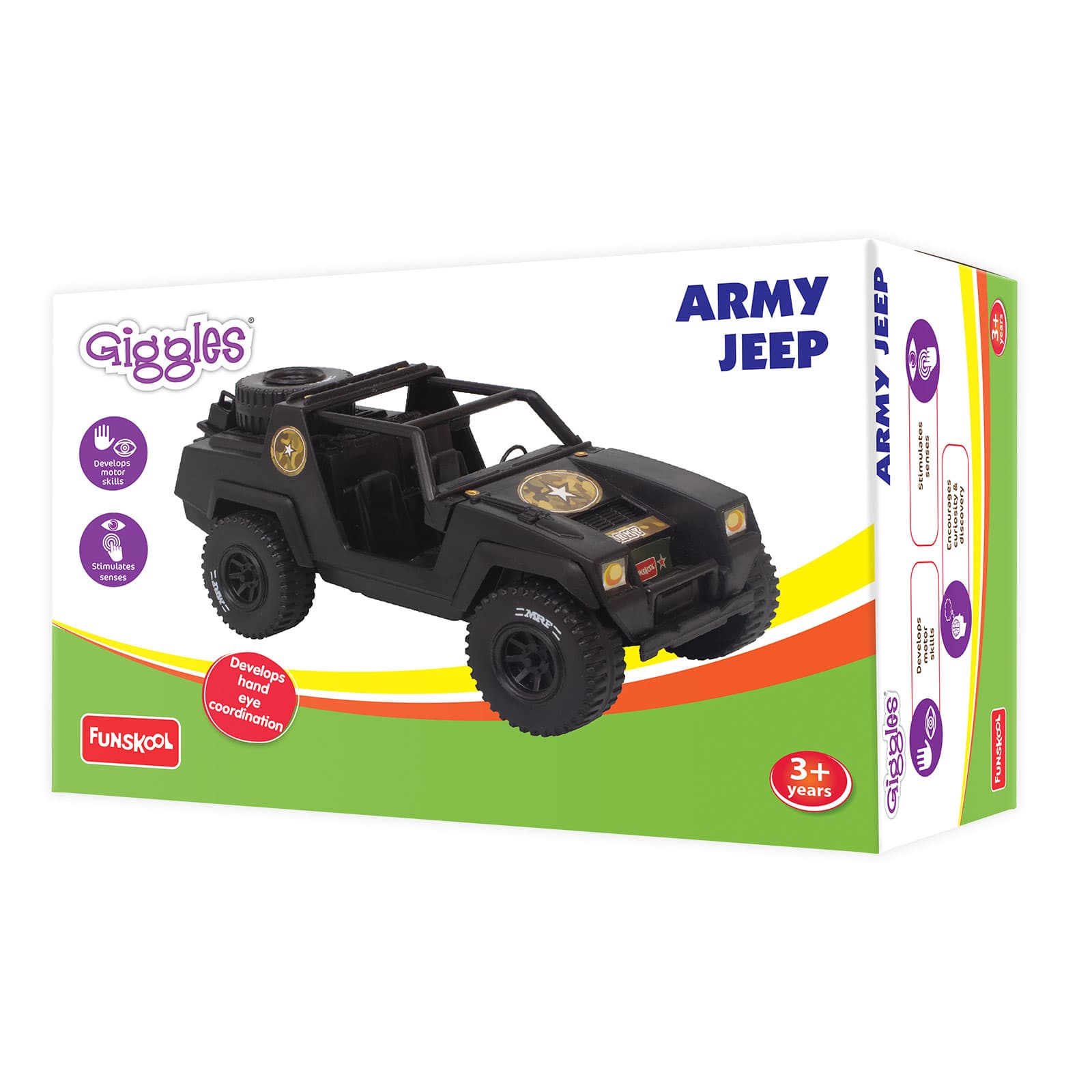 Funskool Giggles Army Jeep, Pack of 1, Multicolor view 3