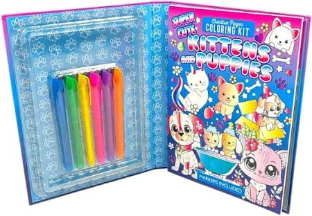 Super Cute Kittens And Puppies Creative Pages Coloring Kit view 2