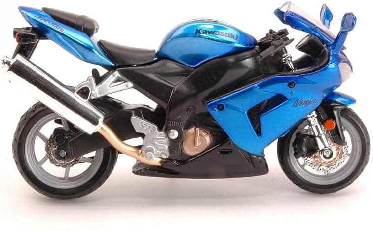 Bburago 1:18 Scale Kawasaki Ninja ZX-10R Diecast Motorcycle – Metallic Blue view 4