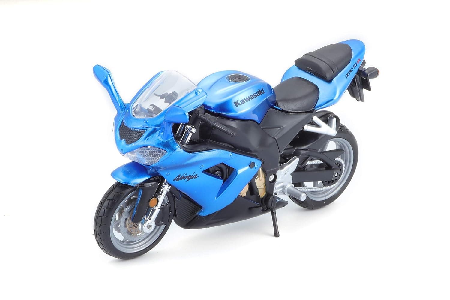Bburago 1:18 Scale Kawasaki Ninja ZX-10R Diecast Motorcycle – Metallic Blue view 3