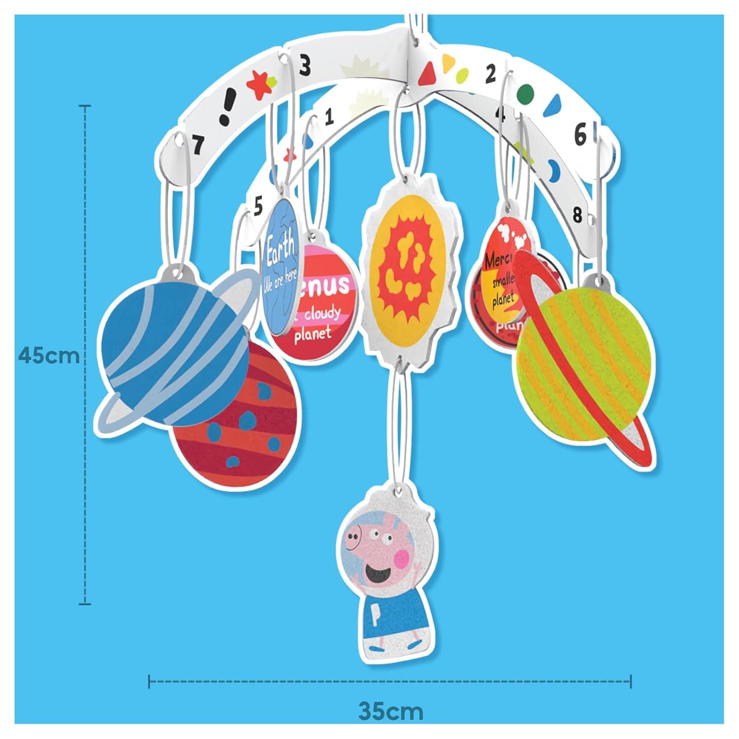 Funskool Handycrafts Peppa Pig Sand Art, Arts and Crafts DIY Kit, Make Solar System Mobile for Hanging, Learn The Solar System, for Children 5 Years and Above view 5