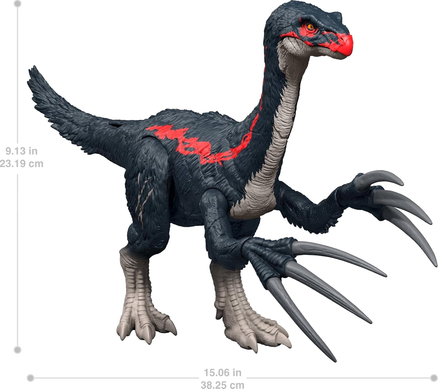 Mattel Jurassic World Chaos Theory Slash N Roar Therizinosaurus Dinosaur Action Figure Toy, Attack Claws & Sound, Digital Play view 5