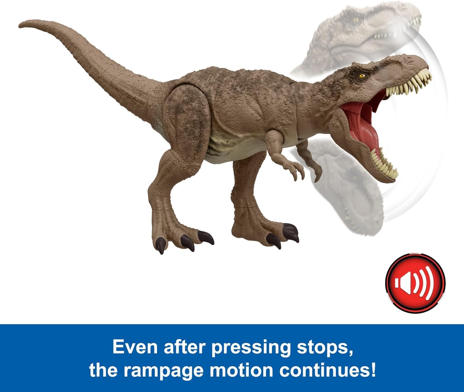 Mattel Jurassic World T. rex Dinosaur Toy with Sound & Movement, All-Out Attack Tyrannosaurus Rex Action Figure With Digital Play view 4