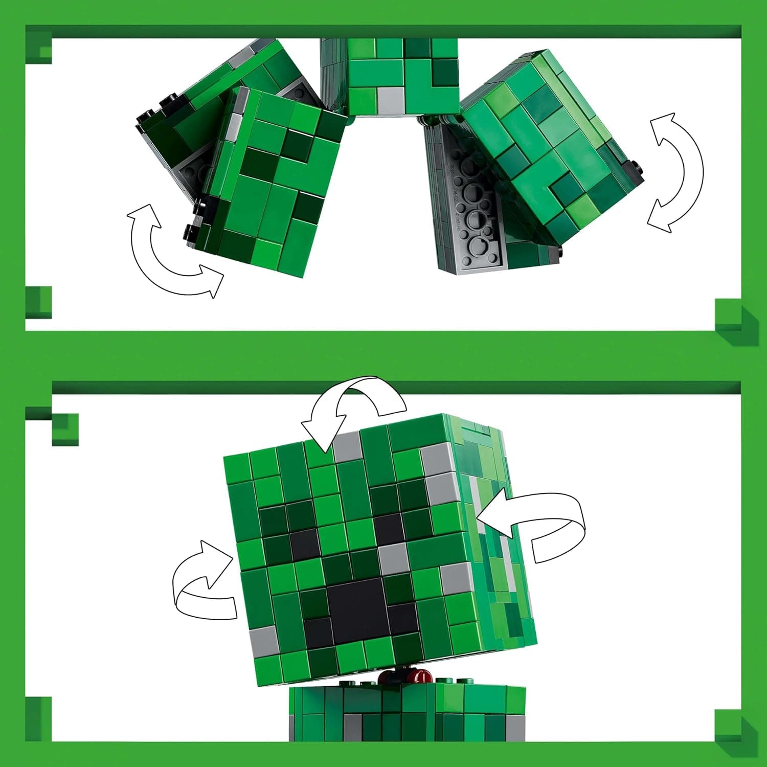 LEGO Minecraft The Creeper Toy - Posable Mob Figure incl. a Hidden Compartment with a Pig & TNT Element - Building Set for 10+ Year Old Boys, Girls & Gaming Fans - 21276 view 4