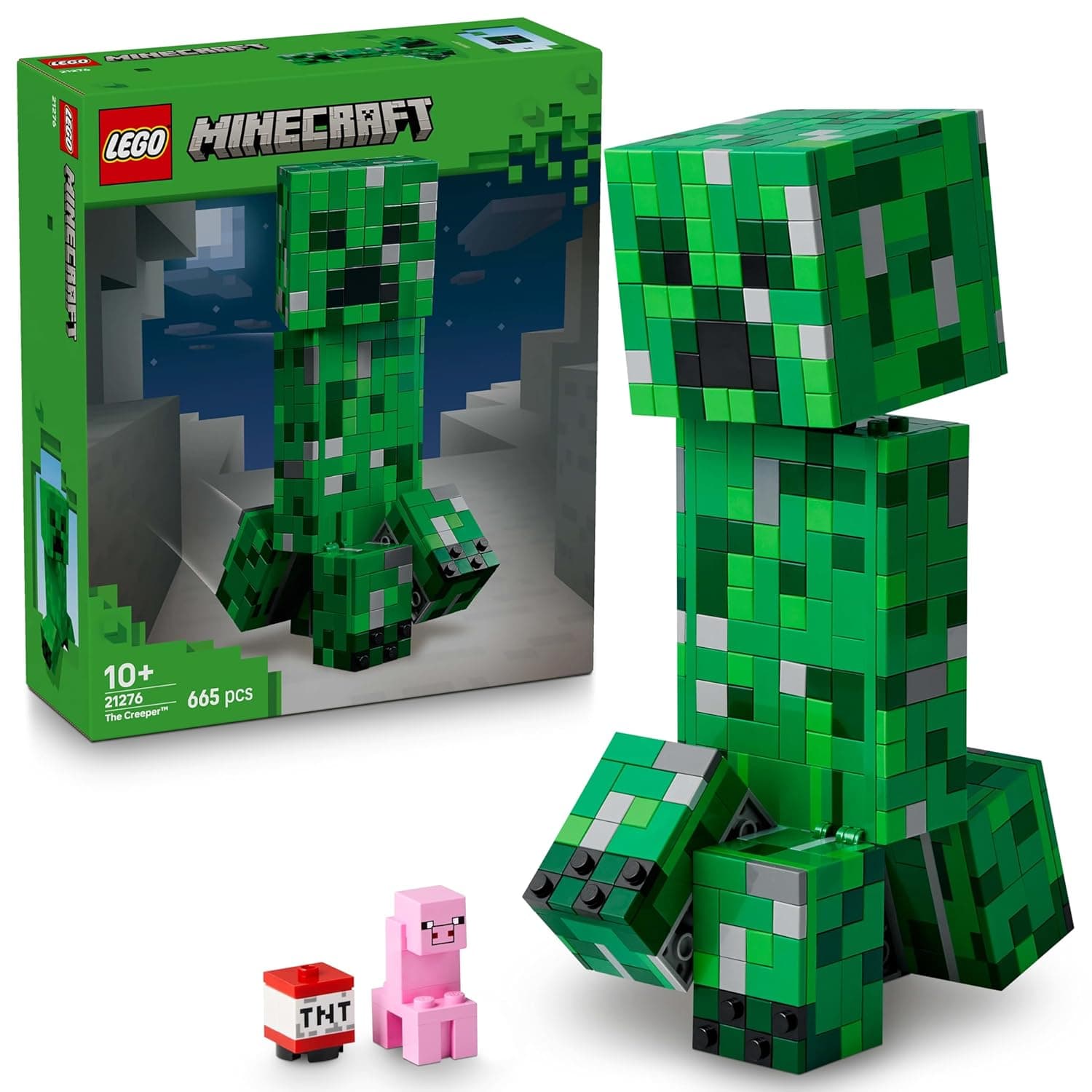 LEGO Minecraft The Creeper Toy - Posable Mob Figure incl. a Hidden Compartment with a Pig & TNT Element - Building Set for 10+ Year Old Boys, Girls & Gaming Fans - 21276 view 8