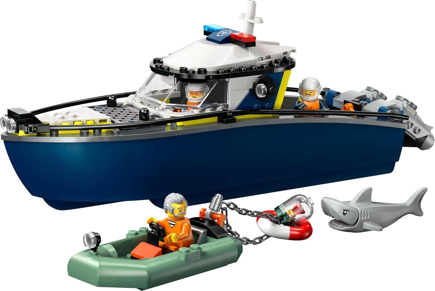 LEGO City Police Boat Chase Toy with a Floatable Speedboat and Dinghy 60456 Building Blocks Toys for 6+ Gift for Boys and Girls view 5