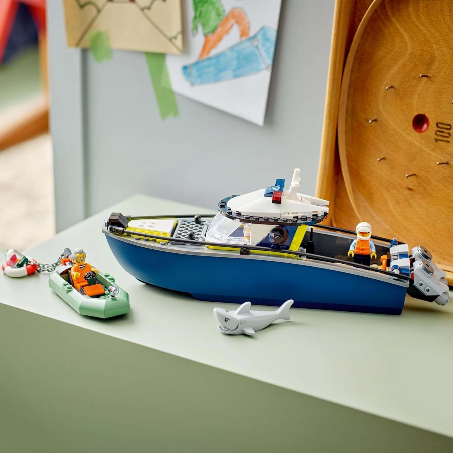 LEGO City Police Boat Chase Toy with a Floatable Speedboat and Dinghy 60456 Building Blocks Toys for 6+ Gift for Boys and Girls view 2