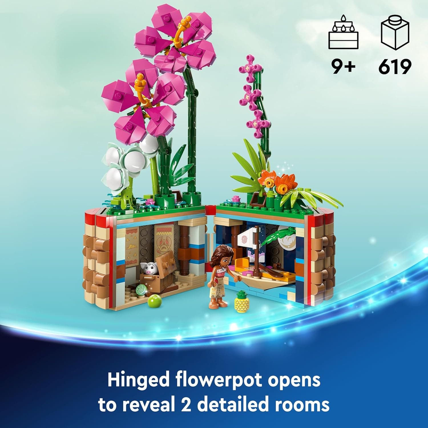 LEGO ǀ Disney Moana’s Flowerpot Buildable Flower Toy 43252 Building Blocks Toys for 9+ Gift for Boys and Girls view 2