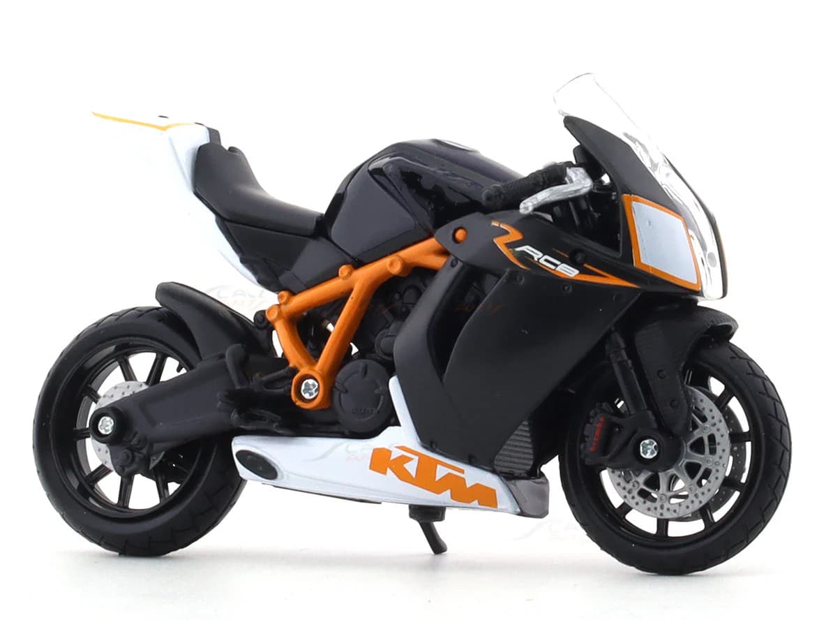 Bburago KTM 1190 RC8 R (Black White Orange) Diecast Motorcycle view 4
