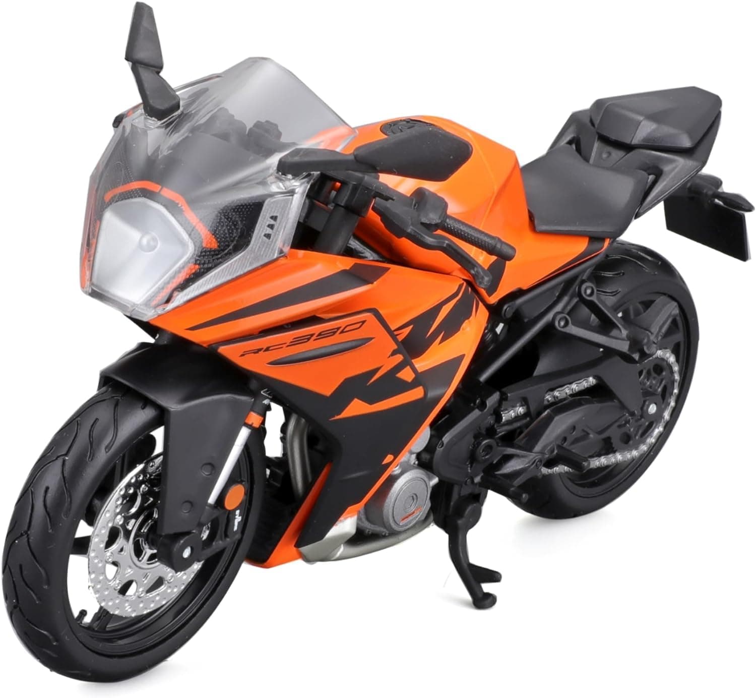 Maisto 1:12 Scale KTM RC 390 (2022) Diecast Sports Motorcycle Model – Orange view 3