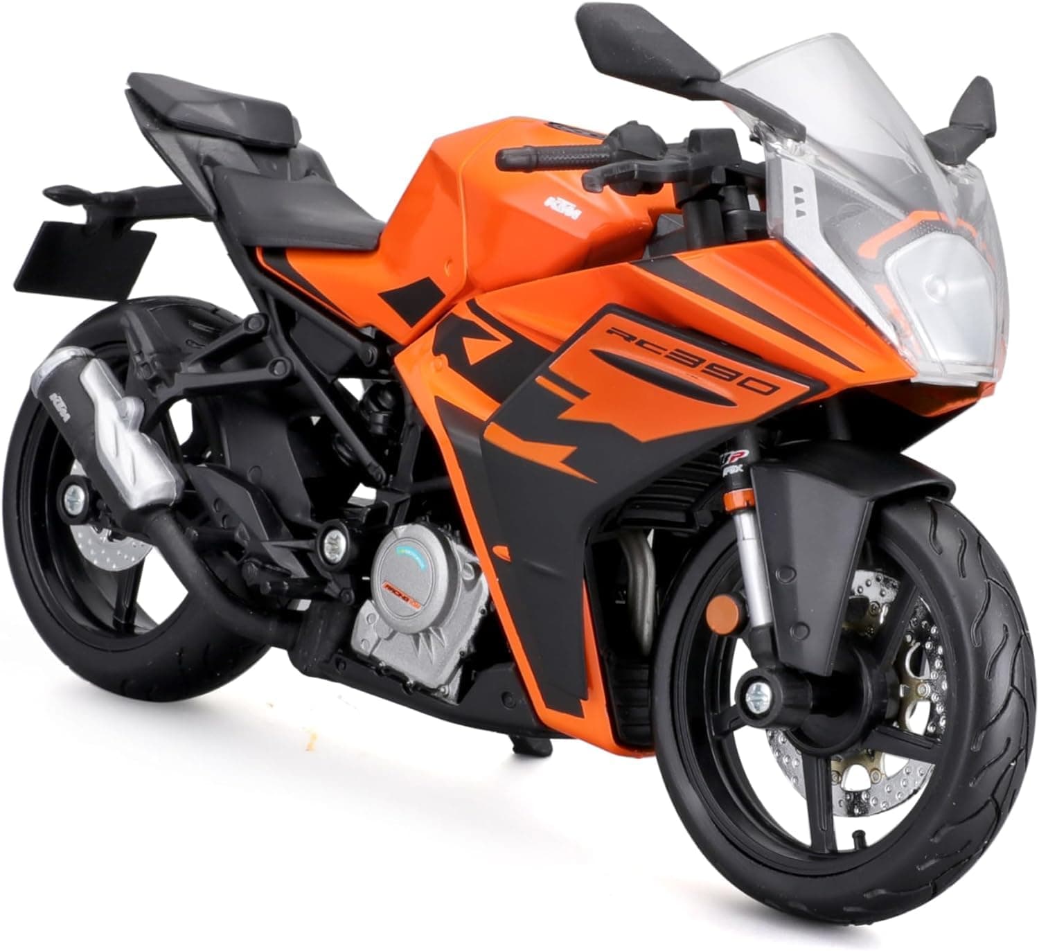 Maisto 1:12 Scale KTM RC 390 (2022) Diecast Sports Motorcycle Model – Orange view 4