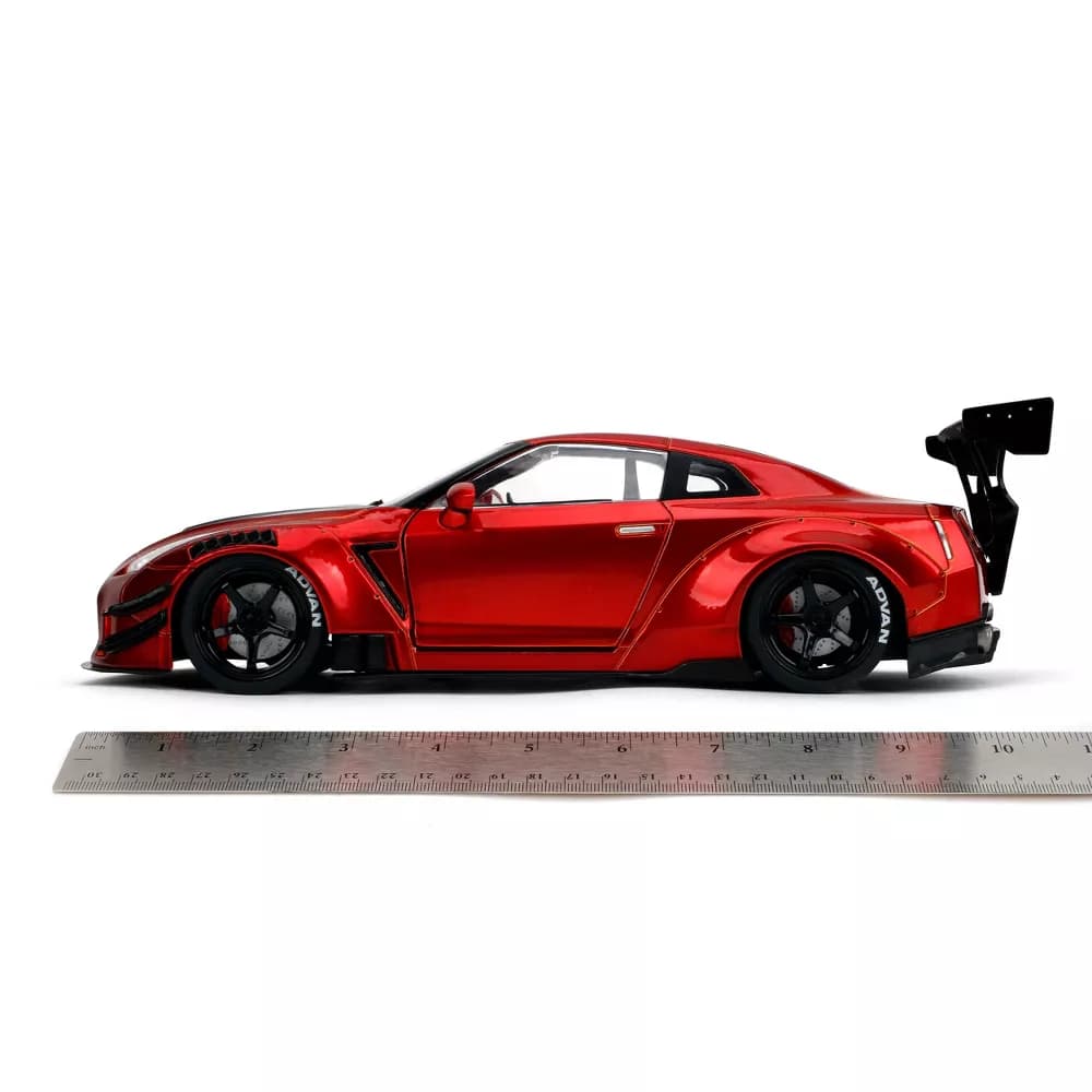 Jada Pink Slips Nissan GTR R35 LB Kit 1.5 Red and Black 1:18 view 3