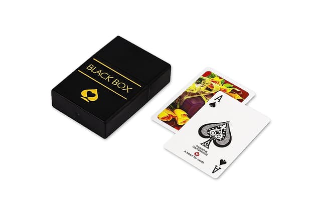 Black Box Premium Plastic Playing Cards with Case, Waterproof, Bridge Size for Kid - Multicolor, Pack of 1