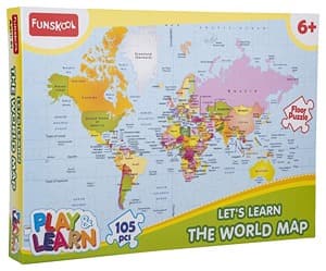 Funskool Play & Learn-World Map, Educational, 105 Pieces, Puzzle